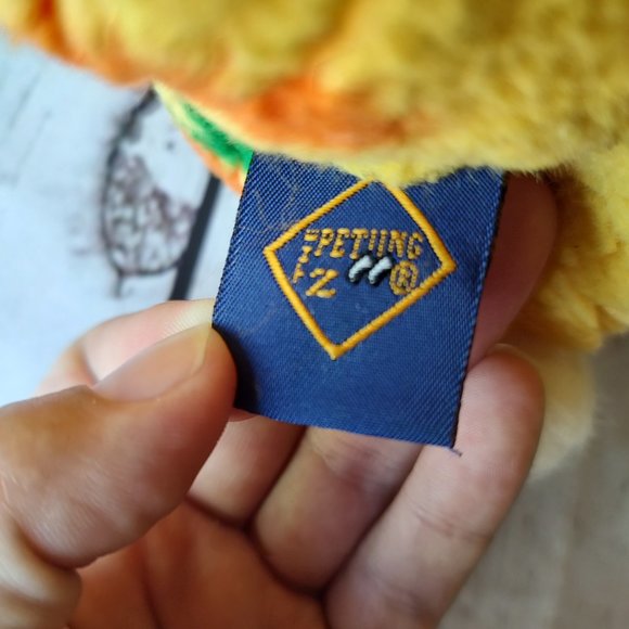 Petting Zoo Bunny Plush Yellow Carrot Print Fur 15" Stuffed Animal Easter - Picture 7 of 9